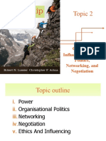 Topic 2 Chapter 5 Influencing Power Politics Networking and Negotiation