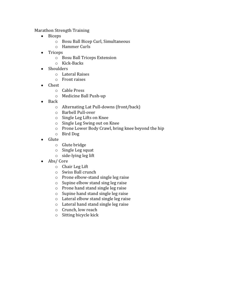 Marathon Strength Training Guide | PDF | Physical Exercise | Human Anatomy