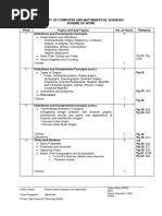 Faculty of Computer and Mathematical Sciences Scheme of Work