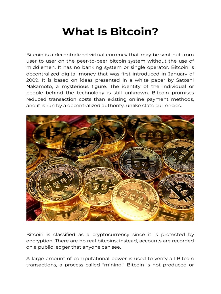 What Is Bitcoin | PDF | Bitcoin | Cryptocurrency