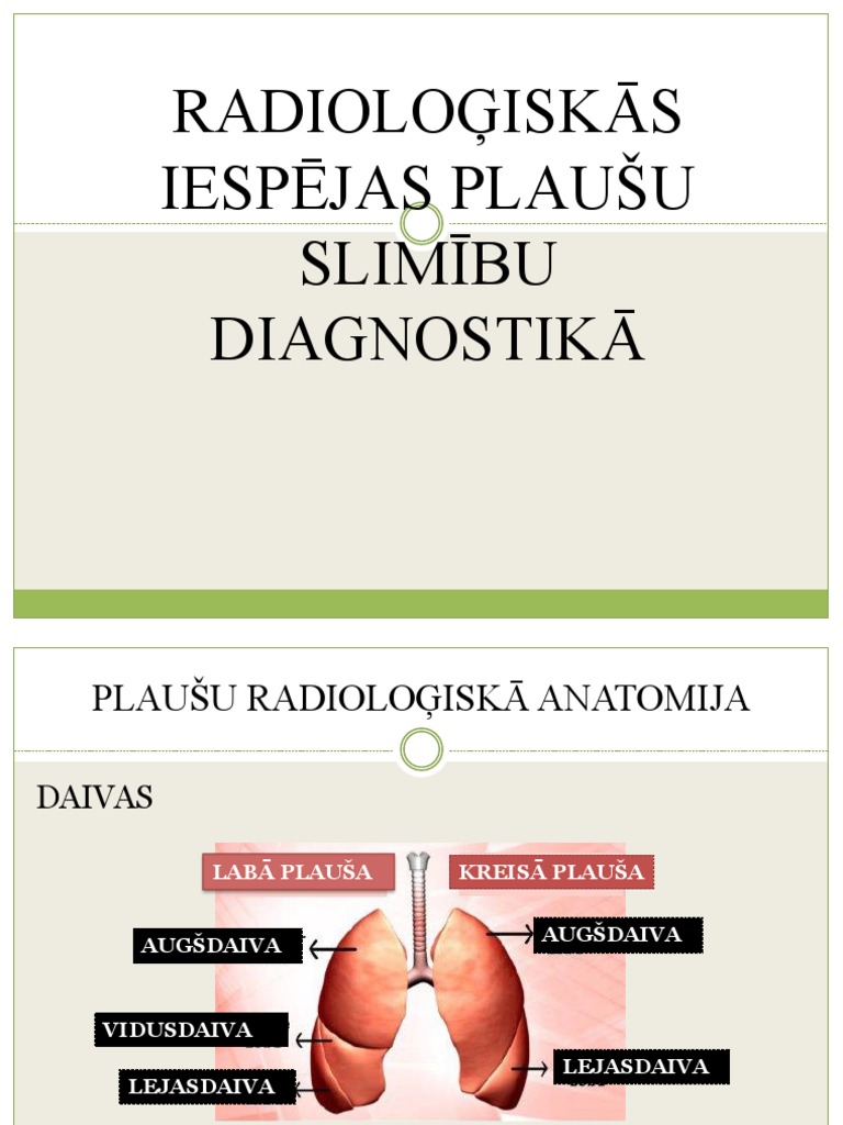 Radioloģiskās Iespējas Plaušu Slimību Diagnostikā | PDF