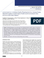 Effectiveness of Voluntary Family Planning Services Among Young Married Couples in Isiala Ngwa North Local Government Area (LGA) of Abia State Nigeria