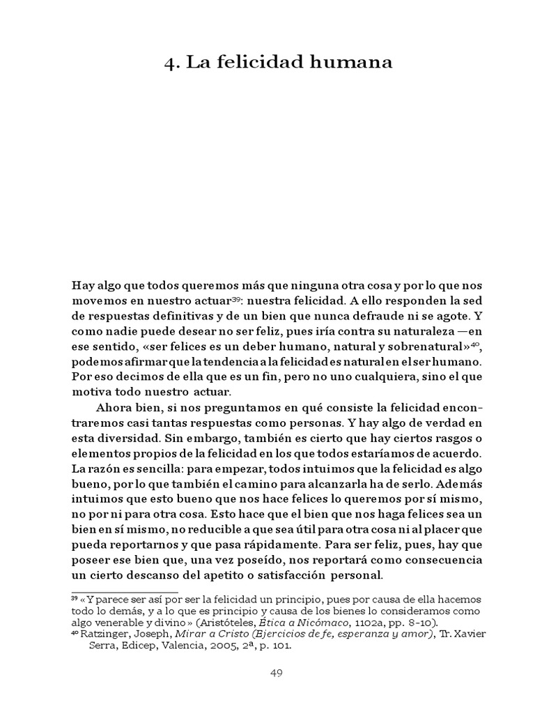 La Felicidad Humana | PDF | Felicidad | Tomás de Aquino