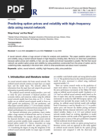 Predicting Option Prices and Volatility With High Frequency Data Using Neural Network