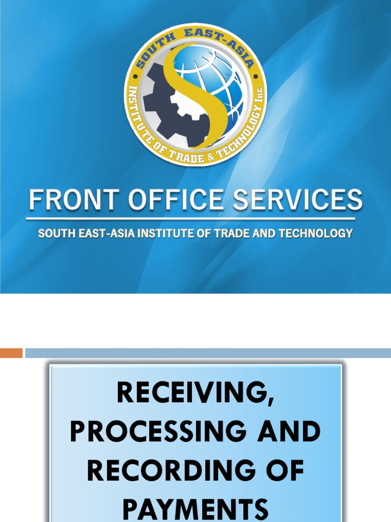 Concept of Front Office PDF Invoice Credit Card
