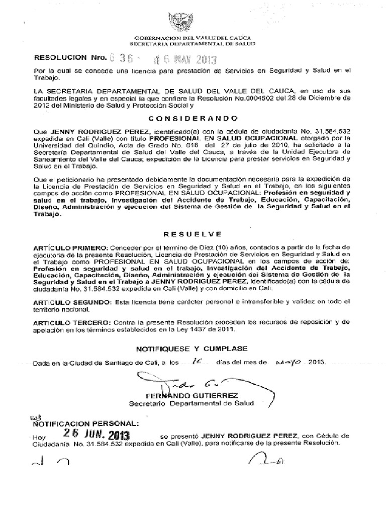Consulta Solicitud Licencia De Seguridad Y Salud En