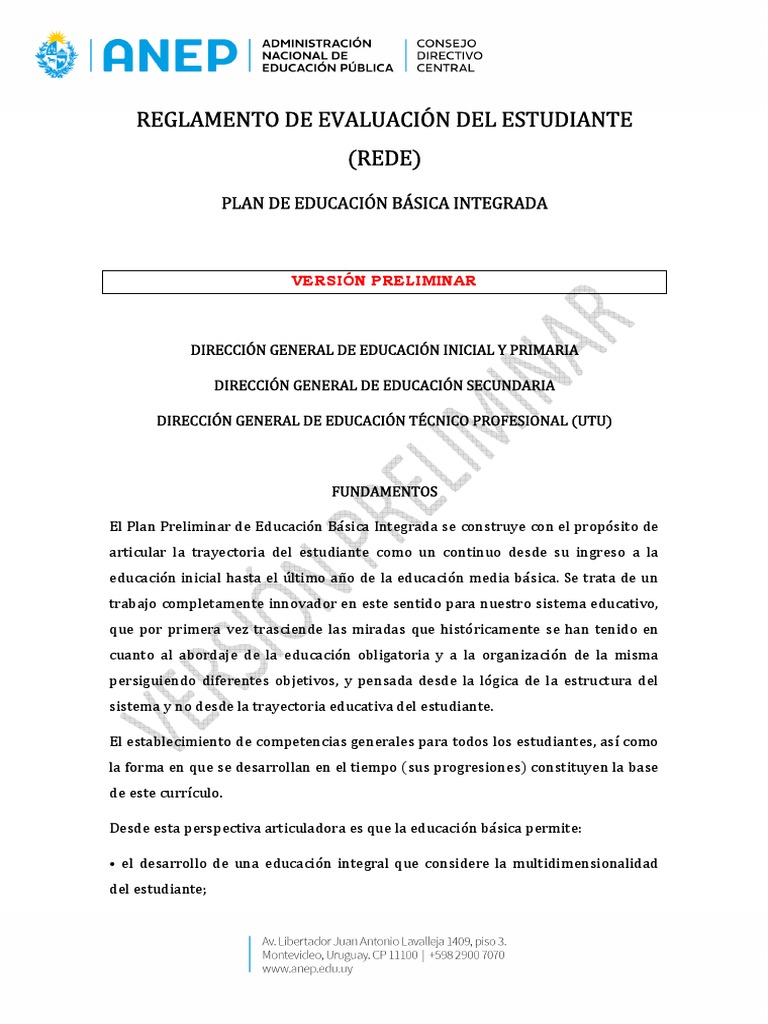 Reglamento de Evaluación EBI 2025 | PDF | Evaluación | Plan de estudios