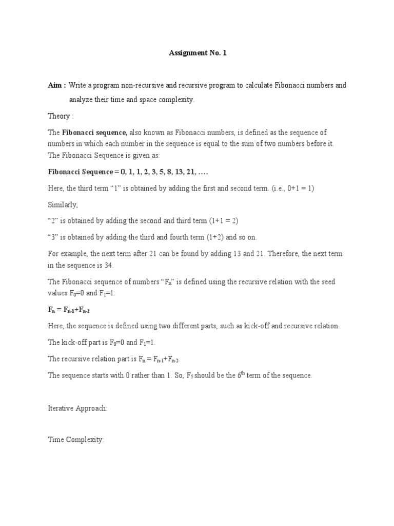 Fibonacci Series Using Iterative and Recursive Approach | PDF | Dynamic ...