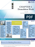 CHAPTER 1: Demolition Work Lecture