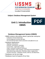 Unit 1 Introduction To DBMS