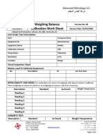 CM - 008 - 07 Weighing Balance Calibration Work Sheet