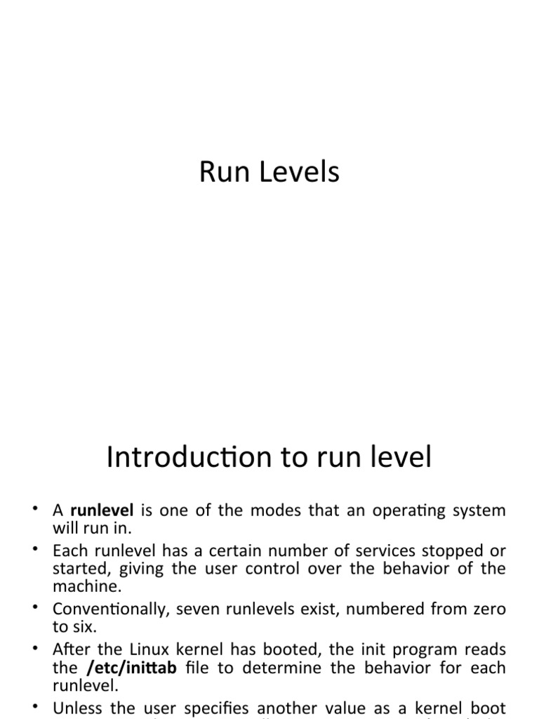Run Levels and How To Change Run Level PDF