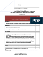 Índice: (Requisitos Mínimos Según Los Requisitos Del Puesto Al Que Postula)