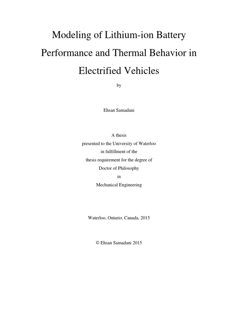 Modeling of Lithium-Ion Battery | PDF | Electric Vehicle | Plug In Hybrid