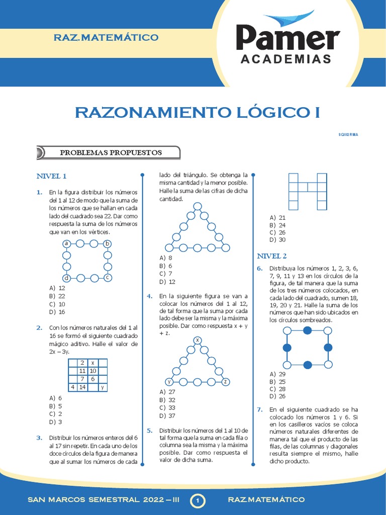 Ejercicios de Razonamiento Matemático | PDF | Matemática Elemental ...