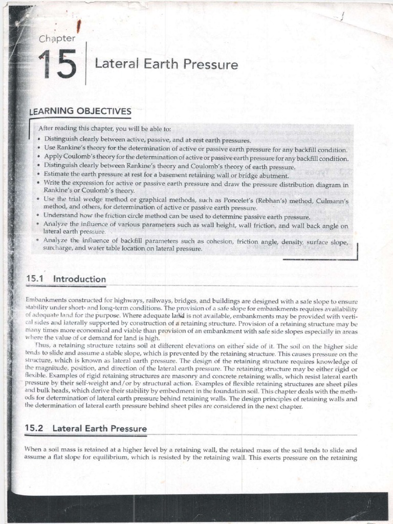 Module 2 Lateral Earth Pressure C | PDF | Civil Engineering | Continuum ...