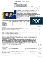 6°-Physique-Chimie - Etude de Documents-La Terre Dans Le Système Solaire