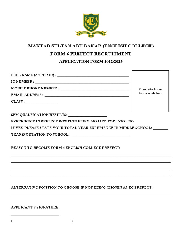 manifesto school prefect application letter sample