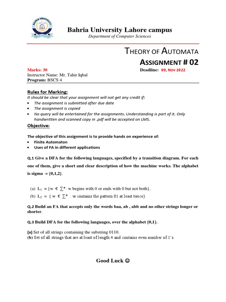 BU Assignment No 2 DFA 03112022 122444pm | PDF