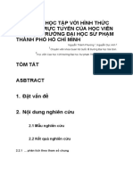 HỨNG THÚ HỌC TẬP CỦA HỌC VIÊN CAO HỌC TRƯỜNG ĐẠI HỌC SƯ PHẠM THÀNH PHỐ HỒ CHÍ MINH VỚI HÌNH THỨC HỌC TẬP TRỰC TUYẾN