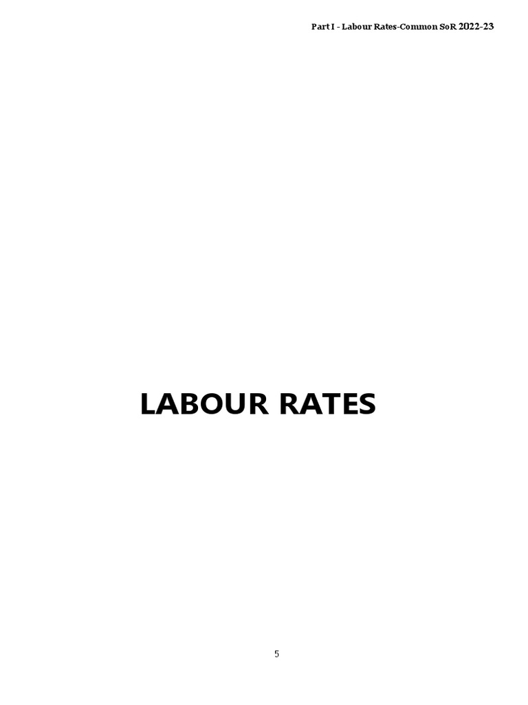 SSRLabour Rates For The Year 2022231216 PDF Manufactured Goods