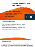Chapter 6: Develop IT Business Plan and Lean Startup Canvas