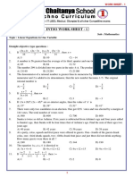 8 - Class Intso Work Sheet - 1 - Linear Equations