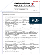 8 - Class Intso Work Sheet - 3 - Linear Equations