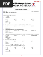 8 - Class INTSO Work Sheet - 1 - Square Roorts and Cube Roots