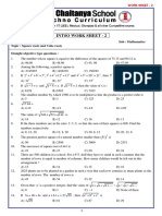 8 - Class INTSO Work Sheet - 2 - Square Roorts and Cube Roots