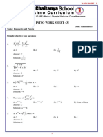 8 - Class INTSO Work Sheet - 3 - Exponents and Powers