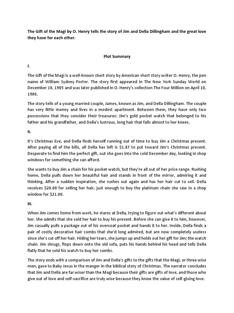 The Gift Of The Magi Summary