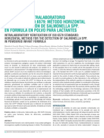 Verificación Intralaboratorio de La Norma Iso 6579: Método Horizontal para La Detección de Salmonella Spp. en Fórmula en Polvo para Lactantes