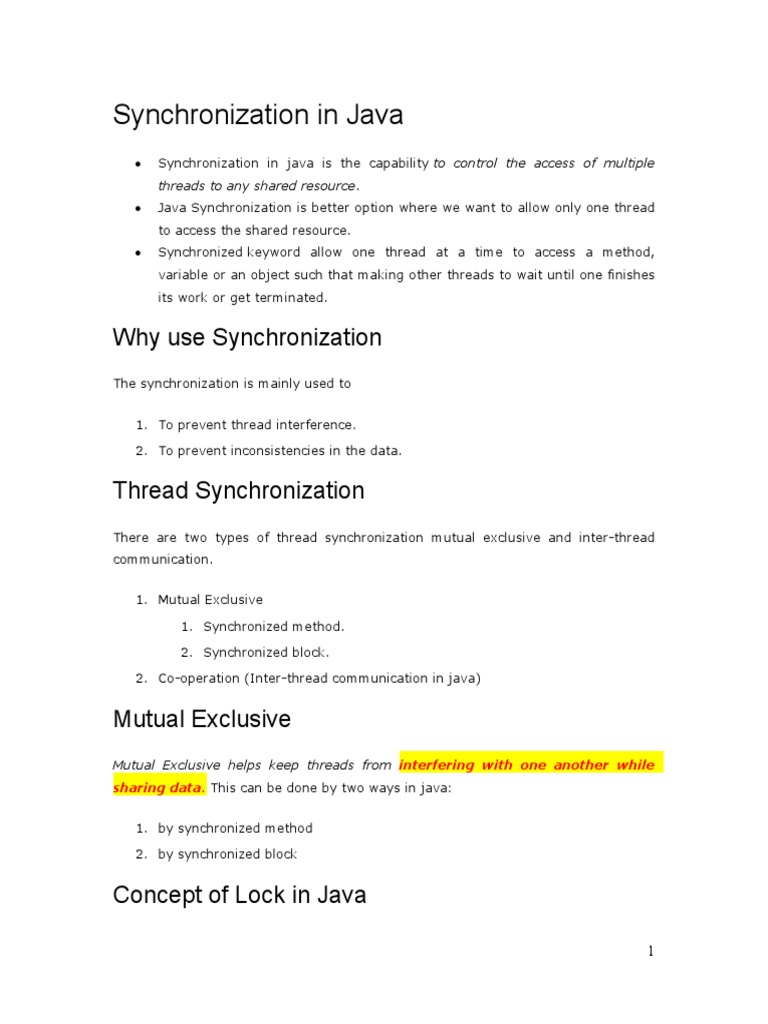 26-Synchronization in Java | PDF | Method (Computer Programming ...