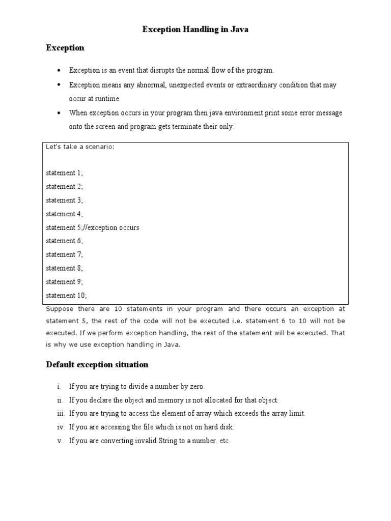 23Exception Handling in Java PDF PDF Class Programming