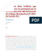 Empleador Debe Verificar Que Trabajadores No Permanezcan en Instalaciones Más Allá Del Horario de Trabajo