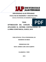 Tesis - Optimización - Carguío - Acarreo - Sistema Controlsense - Mina Constancia - Cusco