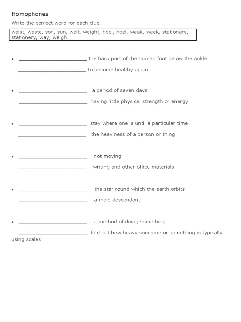 Homophones | PDF