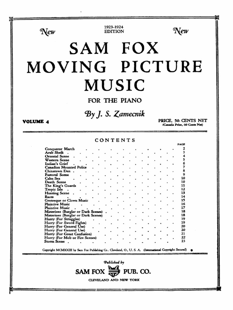 Sam Fox Moving Picture Music Vol. 4 PDF