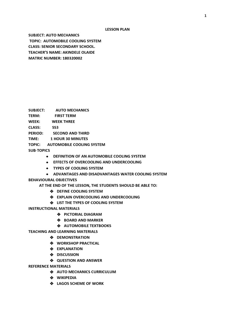 Automobile Cooling System Overview | PDF | Radiator | Vehicle Parts