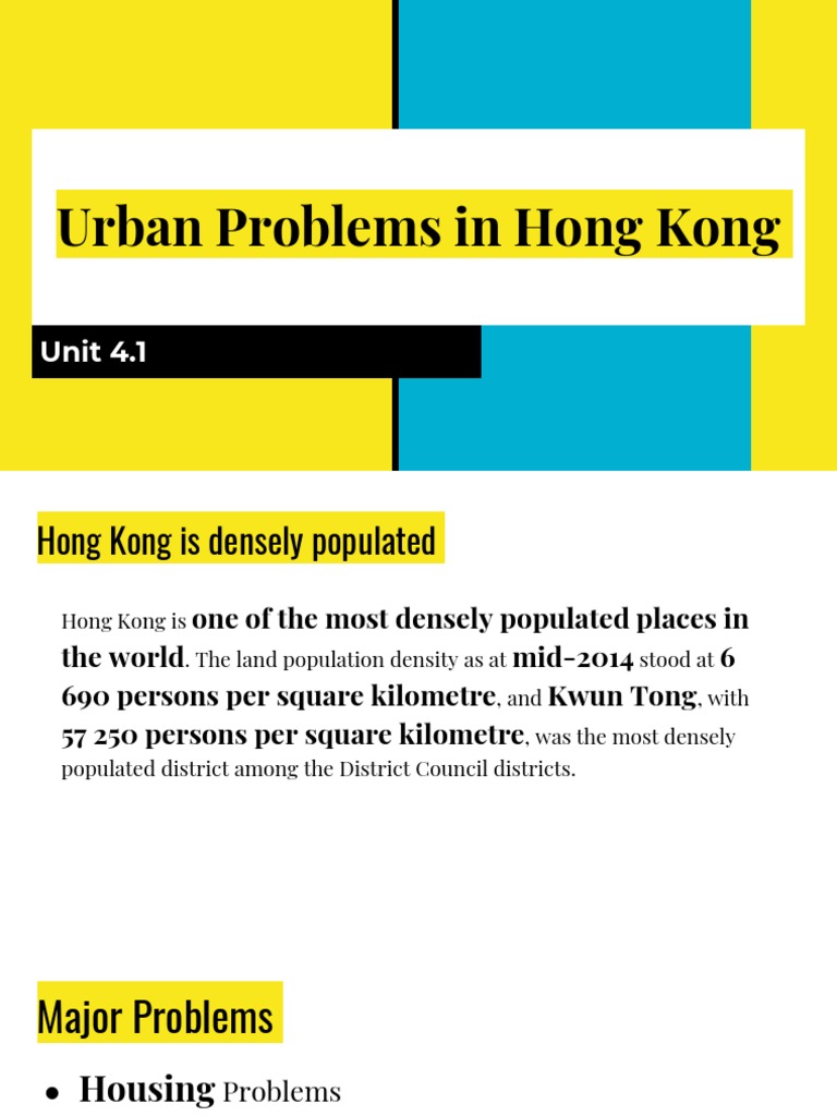 4.1-4.3 Urban Problems in Hong Kong | PDF