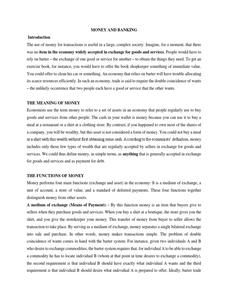 Money and Banking 04 PDF Money Money Supply