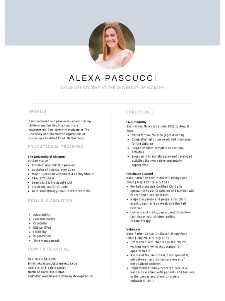 Application Resume PDF University Of Alabama Clinic