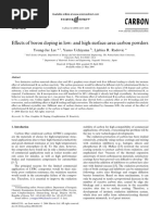 Effects of Boron Doping in Low - and High-surface-Area Carbon Powders