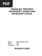 Download Makalah Tentang Microsoft Word Dan Microsoft Excel by Rahmitiana Wuri SN60637413 doc pdf