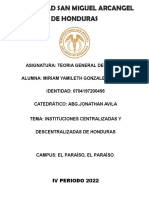 INSTITUCIONES CENTRALIZADAS y DESCENTRALIZADAS DE HONDURAS
