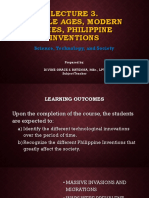 Sts Lecture 3 - Middle Ages, Modern Times, Philippine Inventions