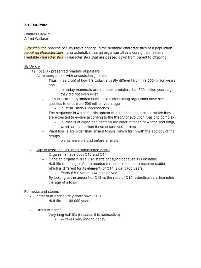 Evolution and Natural Selection Overview | PDF | Evolution | Natural ...