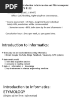 Introduction To Informatics