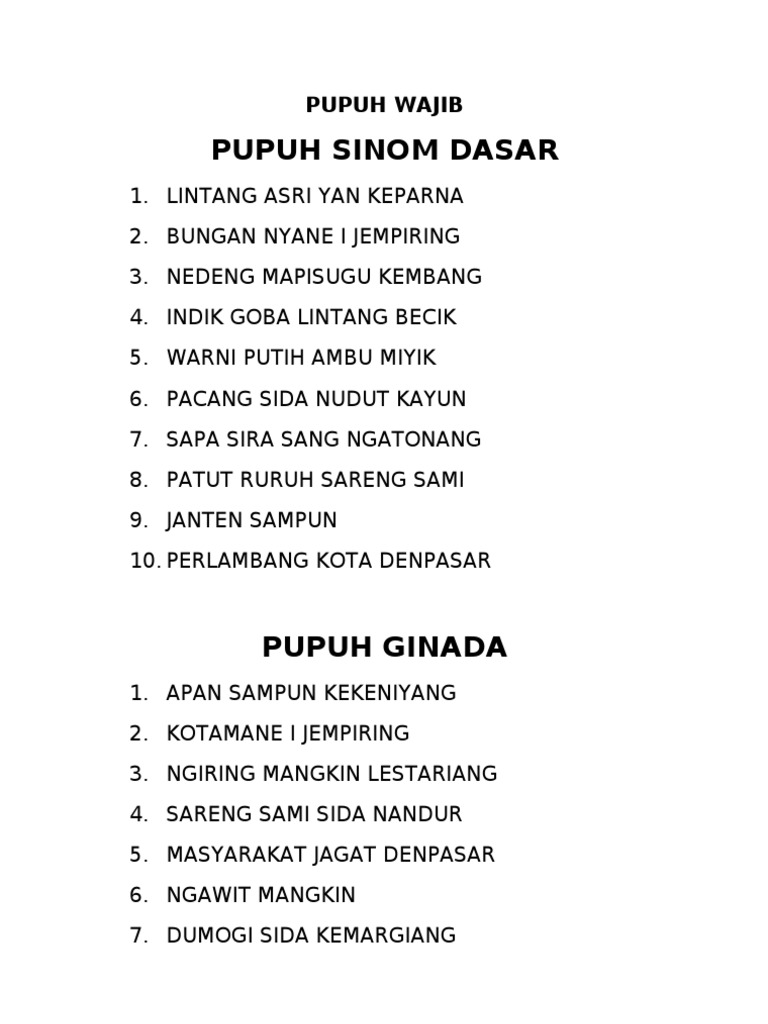 Pupuh Sinom Dasar N Ginada